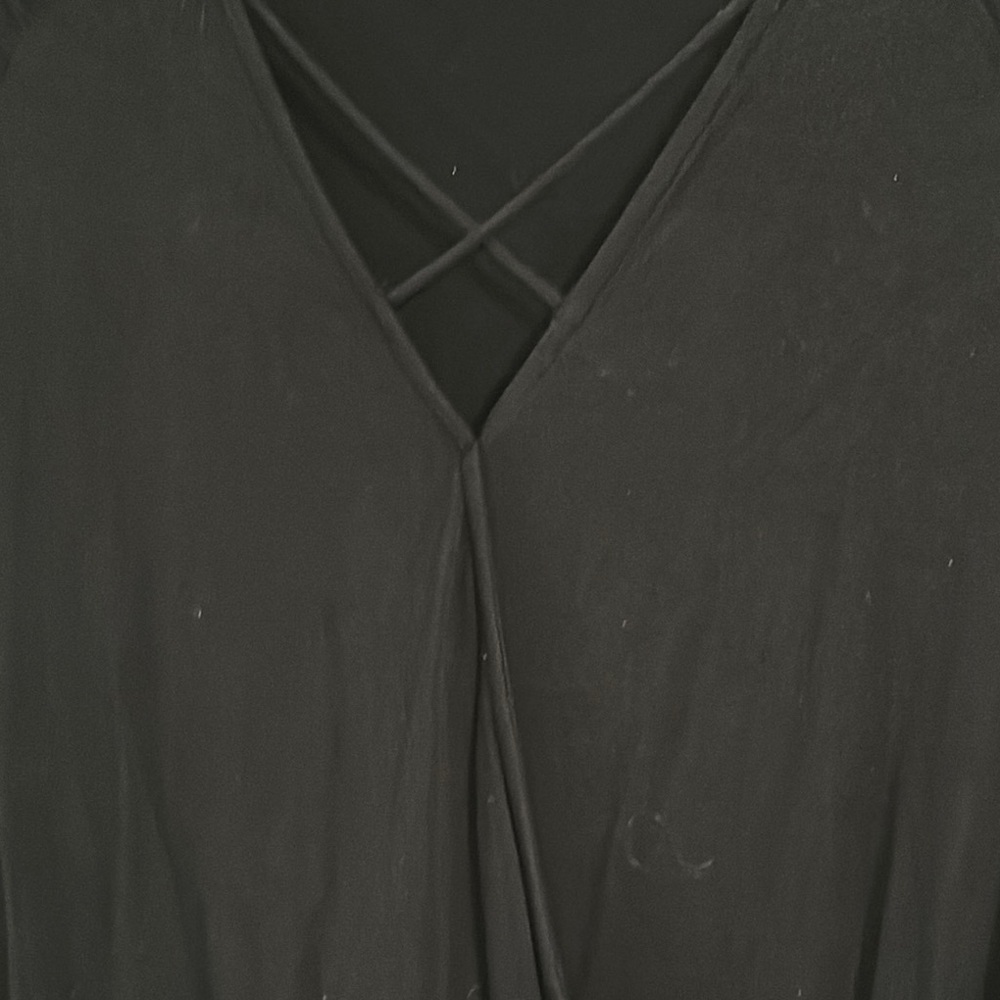 American Eagle Outfitters Black Wrap Blouse 3/4 Sleeve - Picture 6 of 15